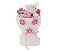 AMONIDA Bouquet de Jouets en Peluche, Poupée en Peluche Mignonne pour Cadeau d'anniversaire de Mariage pour Petite Amie Maman, Tissu en 18x31cm (Lapin Blanc)