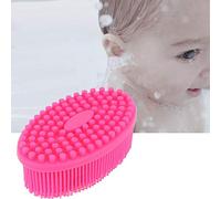AMONIDA Brosse De Bain pour Bébé, 12x7x4cm Silicone Brosse Sensorielle, Brosse De Massage en Silicone Brosse Sensorielle(Rose Rouge)