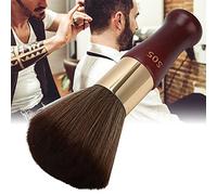 AMONIDA Brosse de Coiffure, Brosse de Nettoyage des Cheveux, de Coiffage en Fibre Douce pour Enfants, Manche en Bois incurvé avec Conception en éventail de Tube doré galvanisé, Idéale pour Plumeau