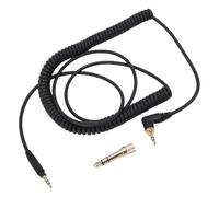 AMONIDA Câble à Ressort pour Casque, Câble Extensible de 140 Cm à 330 Cm, de Mécanisme de Verrouillage avec Connecteurs Plaqués or pour Casque DJ1200