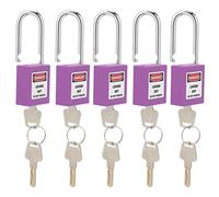 AMONIDA Cadenas 5 Ensembles de Cadenas de sécurité Résistants avec 10 Clés pour la sécurité du Bâtiment de Machines et les Applications de Verrouillage et D'étiquetage (PURPLE)