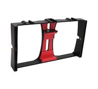 AMONIDA Cage de Caméra Vidéo de Téléphone pour Vlog de Diffusion en Direct, Plate-Forme Vidéo de Smartphone ABS Durable, Stabilisateur Portatif Léger pour la Photographie Mobile (Rouge)