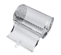 AMONIDA Cage de Gril Roulant pour le Camping |Répartition Uniforme de la Chaleur, Panier à Rôtir en Acier Inoxydable pour Cacahuètes, Grains de café, Noix, Passe au Lave-vaisselle