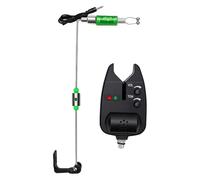 AMONIDA Carp Fishing Bite Alarm Set, Poids Réglable | Deux signaux, ABS durable, Pince universelle, Capacité multi-cannes, Pêche de nuit