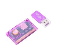 AMONIDA Cartouche de Jeu de Carte Flash Universelle, Cartouche de Support au Format FAT 2 Go, d'économie de Batterie Intégrée, Idéale pour la Console SP (violet transparent)