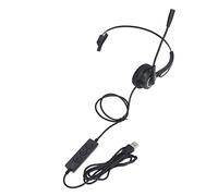 AMONIDA Casque de Service Client Ergonomique, Suppression du Bruit, Casque Filaire pour Center D'appels, Utilisation au Bureau, Conception Rétractable Réglable