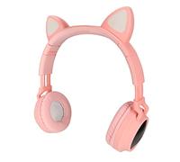 AMONIDA Casque Gaming Oreilles de Chat, LED Lumineux Casque Pliable pour