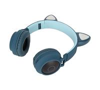 AMONIDA Casque Gaming Oreilles de Chat, LED Lumineux Casque Pliable pour