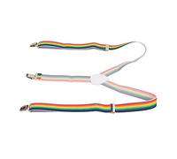 AMONIDA Ceinture Réglable pour Aide au Port de Pantalons, pour Personnes âgées et Handicapées, en Polyester et Clip en Alliage (rayures arc-en-ciel)