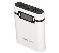 AMONIDA Chargeur Compact de Banque de Puissance de Batterie de Bricolage avec L'affichage D'affichage à Cristaux Liquides pour Le Voyage et L'urgence, Matériel D'abs, capacité de 4 Batteries (White)