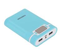 AMONIDA Chargeur Compact de Banque de Puissance de Batterie de Bricolage avec L'affichage D'affichage à Cristaux Liquides pour Le Voyage et L'urgence, Matériel D'abs, capacité de 4 Batteries (Blue)