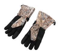 AMONIDA Chauffants pour Hommes et Femmes, Imperméables et Réglables, 3 Vitesses, pour écran Tactile, pour Le Ski, la Randonnée, la Pêche, Camouflage de Roseau 150D