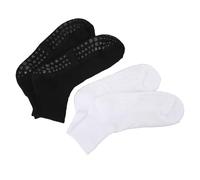AMONIDA Chaussettes Larges pour Personnes âgées et Obèses, Chaussettes Hautement Extensibles Non Contraignantes, Confortables à Saisir pour un Usage Quotidien, 2 Paires Noires et Blanches (Grand)