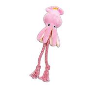 AMONIDA Chien en Peluche Interactif Forme de Poulpe Confortable Facile à Nettoyer Jouet en Corde en Peluche Rose Mignon