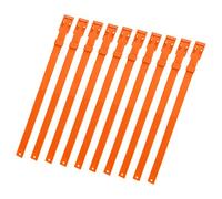 AMONIDA Collier de Chèvre Réglable en PU de 23 Pouces, pour Animaux de Ferme, Bétail, Vache, Cheval, Mouton, Marquage de L'état de santé, Paquet de 10 (Orange)