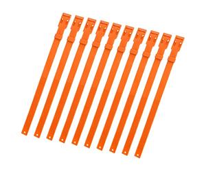 AMONIDA Collier de Chèvre Réglable en PU de 23 Pouces, pour Animaux de Ferme, Bétail, Vache, Cheval, Mouton, Marquage de L'état de santé, Paquet de 10 (Orange)