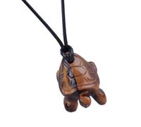 AMONIDA Collier Tortue Pendentif Unique en Pierre | Conception artisanale, Sangle réglable, Variations de pierres précieuses naturelles, Unisexe, Idéal pour offrir
