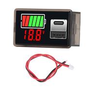 AMONIDA Compteur de Batterie Numérique pour Bateau de Véhicule de Voiturette de Golf avec Affichage LED Ports USB et TYPE C (Rétroéclairage rouge)