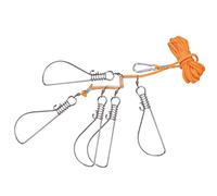 AMONIDA Corde de Pêche en Acier Inoxydable, Support de Poisson Robuste, Corde de Pêche avec 5 Boutons-Pression et Cordes en Nylon, Idéale pour Les Gros Poissons comme la Perche avec Boule Flottante