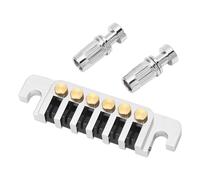 AMONIDA Cordier de Pont de Guitare Réversible Enveloppant pour Guitares électriques de Style EPI, Matériau en Laiton et Fer Durables, Installation Facile, 1 unité (SILVER)