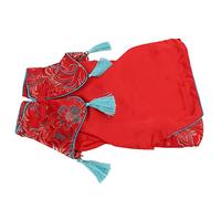 AMONIDA Costume Cheongsam Tang de Style Chinois pour Chiens et Chats de Petite et Moyenne Taille, Design élégant pour Fêtes et Mariages, Matériau en Coton Doux, 1 unité (XS)