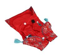 AMONIDA Costume Cheongsam Tang de Style Chinois pour Chiens et Chats de Petite et Moyenne Taille, Design élégant pour Fêtes et Mariages, Matériau en Coton Doux, 1 unité (S)
