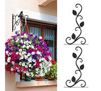 AMONIDA Crochet de Suspension en Fer Durable de Style Européen, pour Pots de Fleurs, Décoration de Jardin pour Atmosphère Romantique de Maison, 2 Pièces, Noir (BLACK)