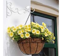 AMONIDA Crochet de Suspension en Fer Durable de Style Européen, pour Pots de Fleurs, Décoration de Jardin pour Atmosphère Romantique de Maison, 2 Pièces, Noir (WHITE)