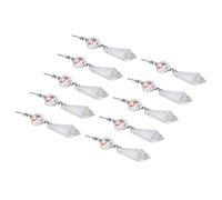 AMONIDA Crystal Prism Glass Tip Drops, 38mm Icicle Pendant