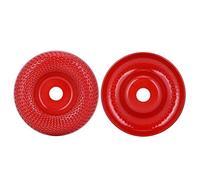 AMONIDA Disque de Façonnage de Meule en Acier, Outil Haute Performance pour le Travail du Bois, Options de Couleur 100mm, 1 Pièce (Plaque à découper racine incurvée rouge E1-533)
