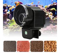 AMONIDA Distributeur Automatique de Nourriture pour Poissons, Distributeur de Nourriture avec Minuterie Numérique, Mangeoire pour Aquarium avec 2 Méthodes de Fixation pour Flocons Secs et Aliments