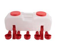 AMONIDA Distributeur d'eau de Poulet Semi-Automatique de Grande capacité 10l, Distributeur d'eau pour Volaille, Poulets, Canards, Cailles, avec 10 Tasses (Petite Taille)