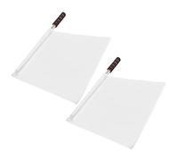 AMONIDA Drapeau D'arbitre Sportif, Poteau en Acier Inoxydable, Drapeau de Signalisation de Couleur Vive pour le Football, 2 Pièces (WHITE)