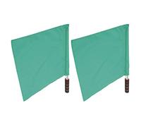 AMONIDA Drapeau D'arbitre Sportif, Poteau en Acier Inoxydable, Drapeau de Signalisation de Couleur Vive pour le Football, 2 Pièces (GREEN)
