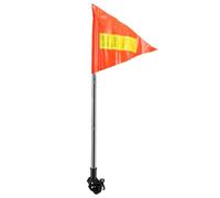 AMONIDA Drapeau D'avertissement Drapeau de sécurité Réfléchissant Brillant avec Poteau Télescopique pour Vélos et Fauteuils Roulants, Orange en PVC Réglable de 1,6 M