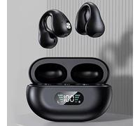 AMONIDA Écouteurs Bluetooth, écouteurs sans Fil à Oreille Ouverte à Conduction Osseuse avec Affichage Numérique et Son HiFi, pour la Course à Pied Sportive et l'entraînement (Black)