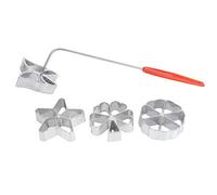 AMONIDA Ensemble de 4 Moules à Biscuits en Forme de Rosette en Fer avec Poignée, Ensemble de 4 Pièces en Alliage d'aluminium de qualité Alimentaire pour les Amateurs de Pâtisserie de Biscuits, de