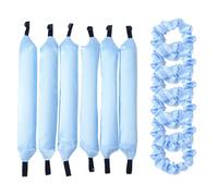 AMONIDA Ensemble de 6 Bigoudis Paresseux, Rouleaux en Mousse à Boutons, Grand Tube de Bouclage ondulé avec un Design Léger et Confortable, Idéal pour des Boucles de qualité Salon Effort (#6)