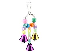 AMONIDA Ensemble de Balançoires en Bois pour Perroquets, 5 Pièces, Ensemble de Jouets d'escalade Suspendus pour Affûter Le Bec, Réduction du Stress pour Les Oiseaux, pour Calopsittes et Perruches