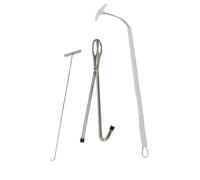 AMONIDA Ensemble de Cordes pour Sage-Femme Vétérinaire, en Acier Inoxydable Durable, pour la Livraison des Porcs, 1 unité Comprenant Une Corde de 76cm et des Crochets (Corde de Naissance + Crochet