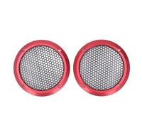 AMONIDA Ensemble de Couvercles de Haut-parleurs Noirs, Protecteurs de Grille Durables avec Vis pour Haut-parleurs de Voiture et Domestique, 2 Pièces 97mm (Rouge)