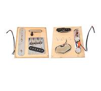 AMONIDA Ensemble de Micros de Guitare en Laiton Noir chromé pour Accessoires de Guitare électrique, Style Rétro Chaleureux, Comprend une Plaque de Commande et un Pont - 1 Ensemble (chrome noir)