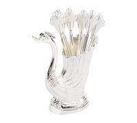 AMONIDA Ensemble de Petits Porte-Cuillères à café, Base de Cygne élégante avec 6 Cuillères à Dessert pour les Goûters et les Mariages en Alliage
