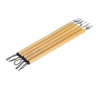 AMONIDA Ensemble de Stylos à Tremper Vintage 5 Pièces pour Calligraphie et Dessin, Matériau en Bambou Naturel Idéal pour les Artistes et les Enseignants (Jeu de pointes parallèles)