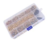 AMONIDA Ensemble Décoratif de Rivets en Strass avec Outil de Presse à Main pour Sacs et Vêtements de Bricolage en Cuir-9 Couleurs 60 Pièces Chacun