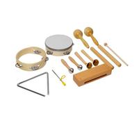 AMONIDA Ensemble D'Instruments à Percussion Musicale pour L'apprentissage Précoce dans Les écoles, 8 Instruments en Bois Massif avec Sac Fourre-Tout