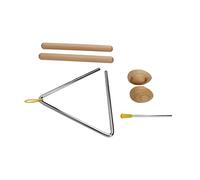 AMONIDA Ensemble D'instruments à Percussion Triangulaires pour Enfants, Jouet Musical éducatif et Amusant avec 1 Triangle en Fer, 2 Bâtons de Rythme et 2 Shakers à œufs