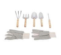 AMONIDA Ensemble d'outils de Jardinage, Pelle Robuste en Acier Inoxydable, Truelle et Extracteur avec Manche en Bois et en Toile, Idéal pour Les Légumes, Les Fleurs et Les Plantes en Pot