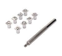 AMONIDA Ensemble D'outils D'estampage pour L'artisanat du Cuir, 8 Motifs D' Claire, Acier allié Durable pour L'artisanat du Cuir et du Métal