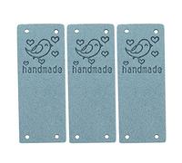 AMONIDA Étiquettes en Cuir PU, 100 Pièces, Accessoires de Bricolage Durables Faits à la Main pour Coudre des Vêtements, des Sacs, des Chapeaux, 2x5cm (BLUE)